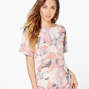 Floral Cap Sleeve Shift Dress